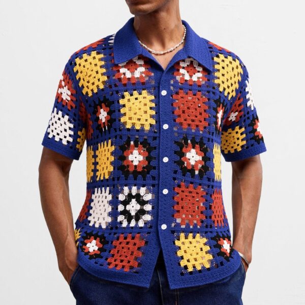 Hand Crocheting Knitwear Hollow Shirt - Image 6