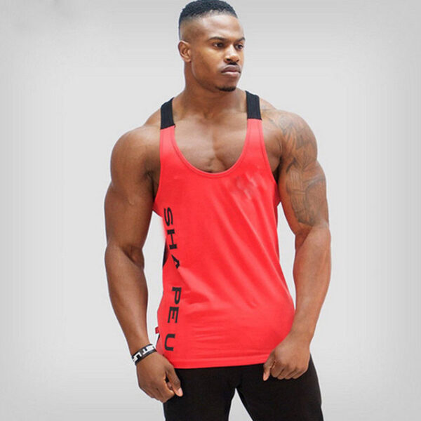 Sports Running T-shirt Men Gym Fitness Tops Tee Shirt String - Image 2