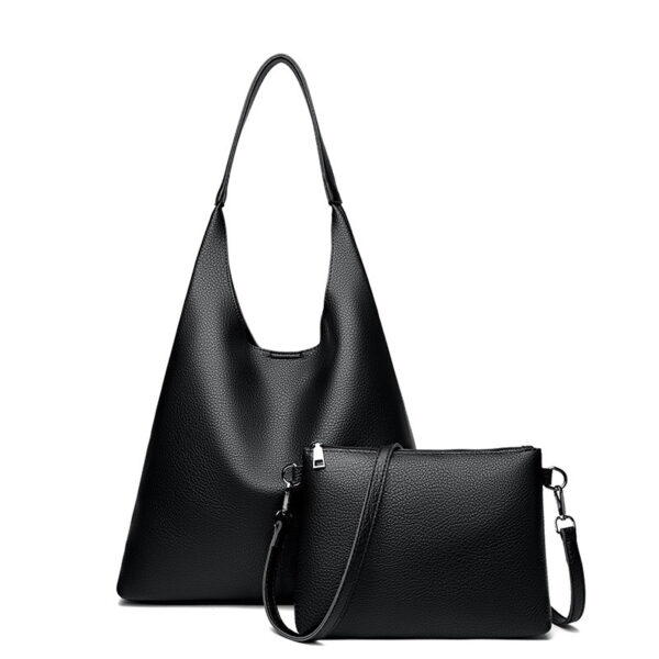 Retro Large Capacity Shoulder Bag Soft Leather Underarm Crossbody Bag - Image 2