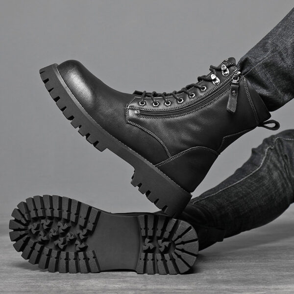Worker Boot High Top British Style Thick Bottom Fleece-lined - Image 4