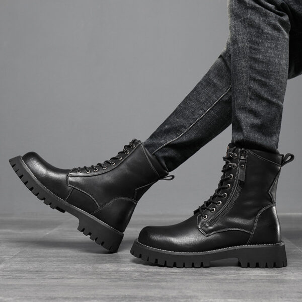 Worker Boot High Top British Style Thick Bottom Fleece-lined - Image 2