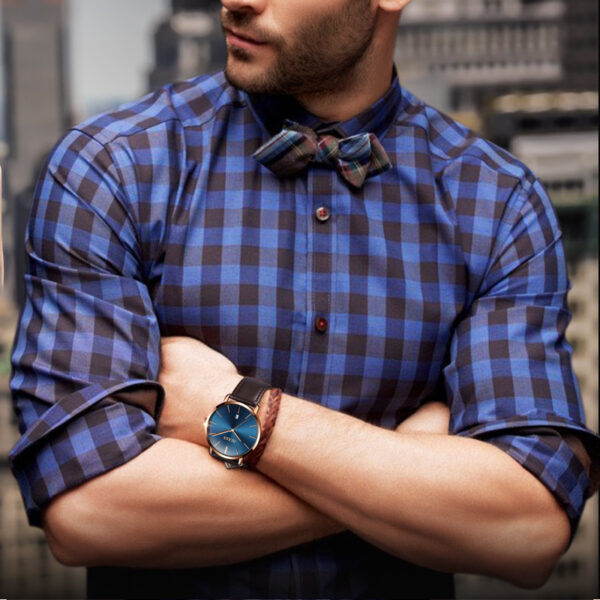 Fashion Casual Watch Men Luxury Brand Mens Watches Leather Sport Waterproof Auto Date Quartz Wristwatch - Image 3