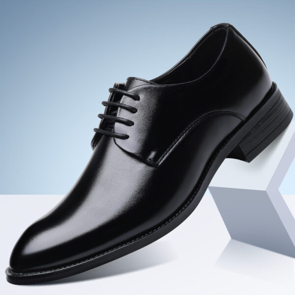 Four new shoes men's dress shoes black tie business men leather shoes factory direct code - Image 3