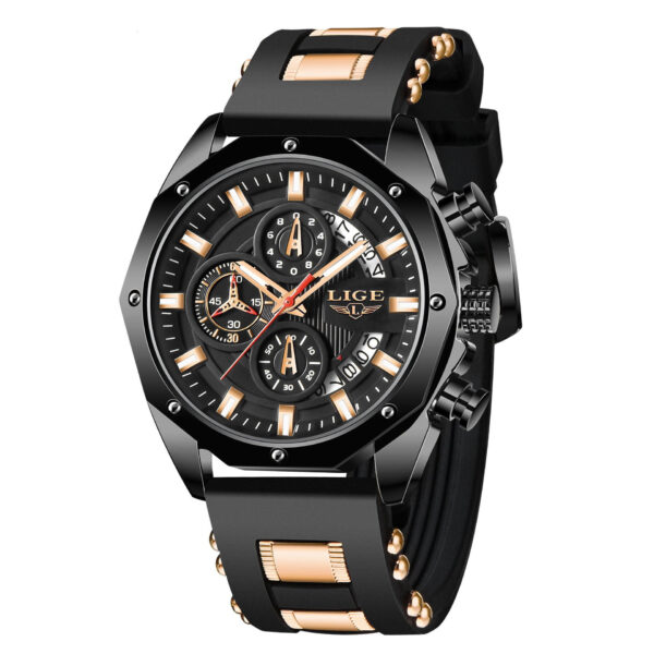 Fashion Mens Watches Top Brand Luxury Silicone Sport Watch Men Quartz Date Clock Waterproof Wristwatch Chronograph - Image 4