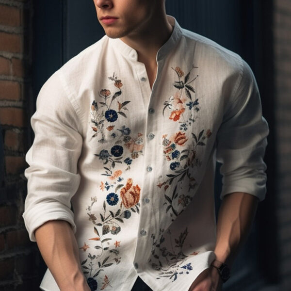 Men's Long-sleeved Shirt Printing E-commerce Loose - Image 3