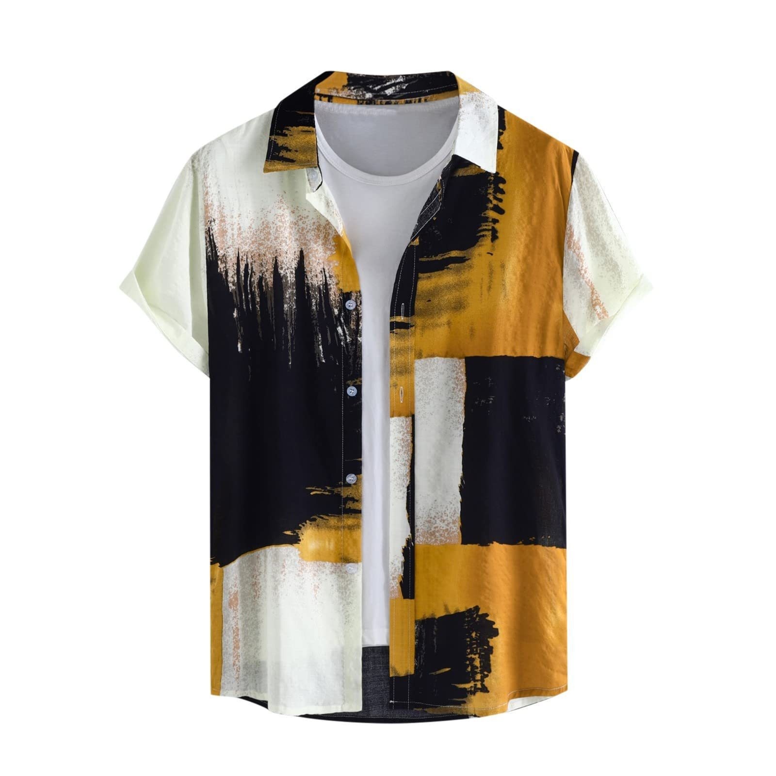 Men’s Casual Fashion 3D Digital Printing Short Sleeve Shirt