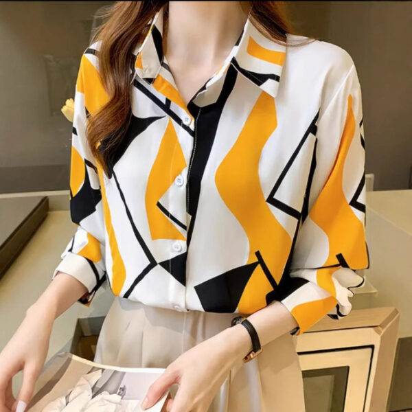 Fashion Casual Shirt Digital Printing Lapel Long Sleeve Shirt - Image 2