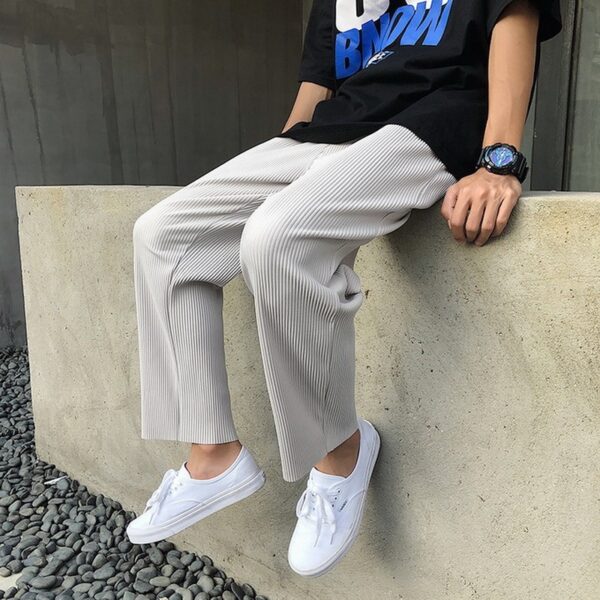 Mens Loose Pleated Fashion And Comfort Pants - Image 6