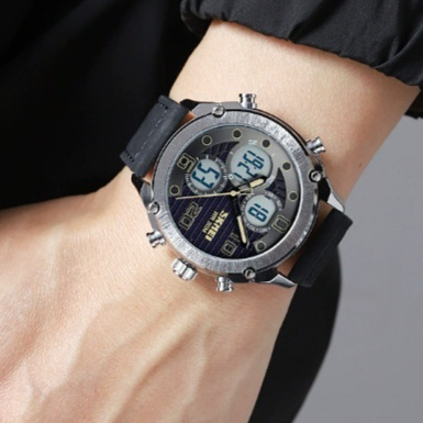 Outdoor Sports Men’s Electronic Watch Dual Movement Multifunctional