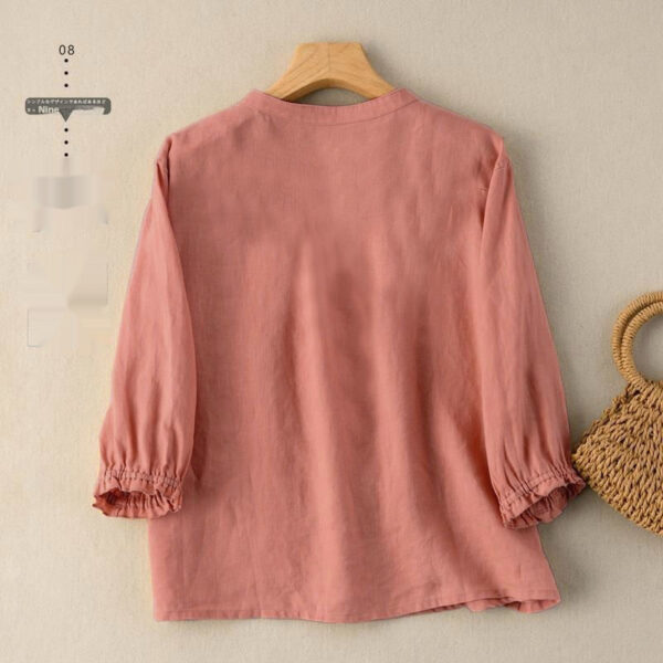 Half Sleeve Artistic Retro Women's Summer New Loose Women's Shirt - Image 2