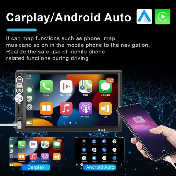 7-inch Single-din Car Stereo, Single-din Car Radio And MP5 Player Supporting Carplay, Android Auto - Image 6