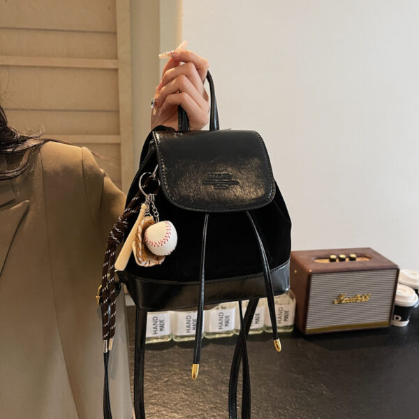 Autumn Winter Retro Suede Women's Backpack - Image 2