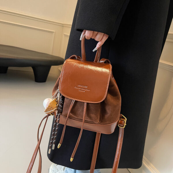 Autumn Winter Retro Suede Women's Backpack - Image 3
