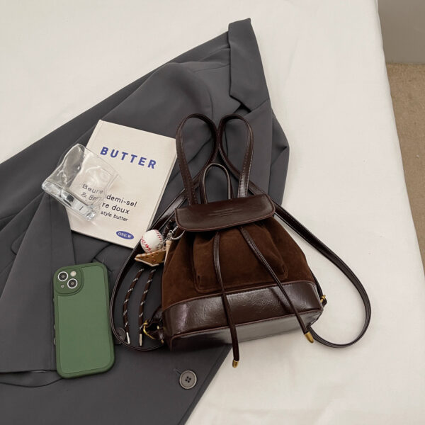 Autumn Winter Retro Suede Women's Backpack - Image 8