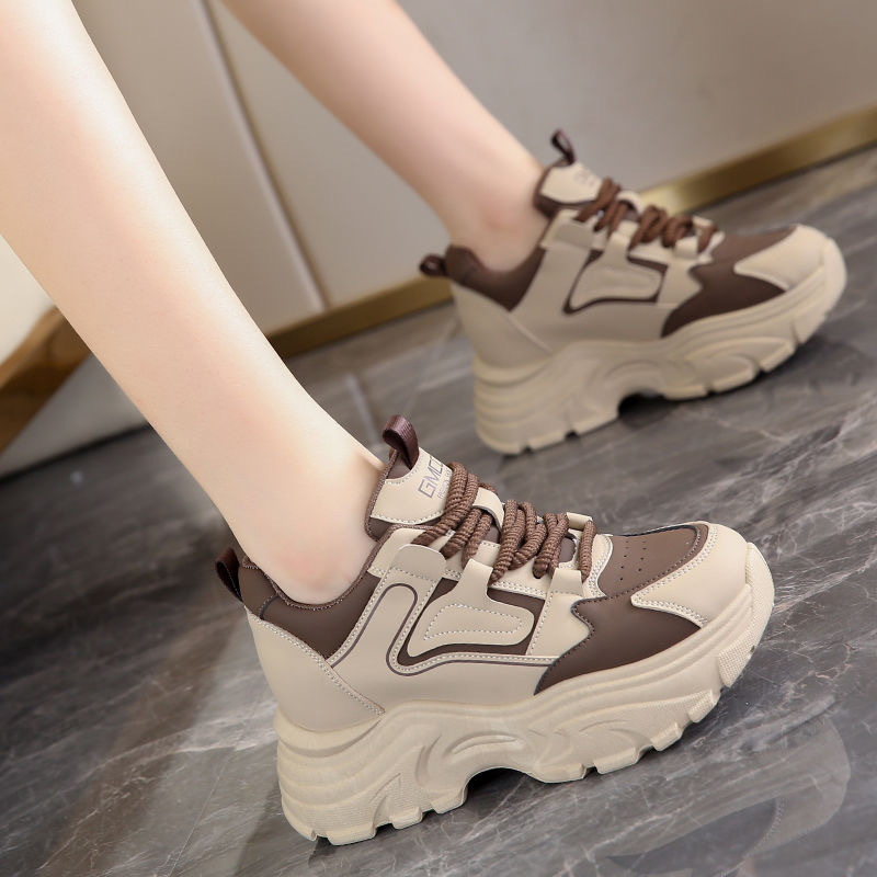 Spring And Autumn Thick Bottom Internet Hot Dad Shoes Women’s Height Increasing Insole