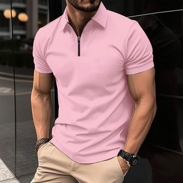 Summer Zipper Solid Color Men's Sports Top - Image 6