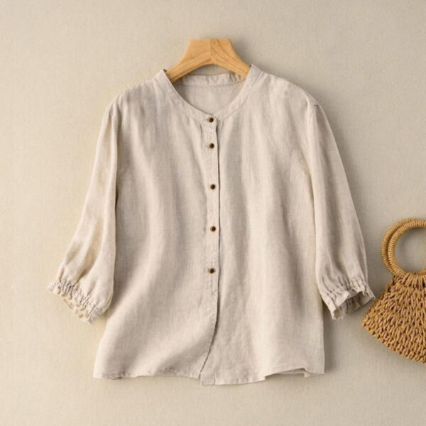 Half Sleeve Artistic Retro Women's Summer New Loose Women's Shirt - Image 6