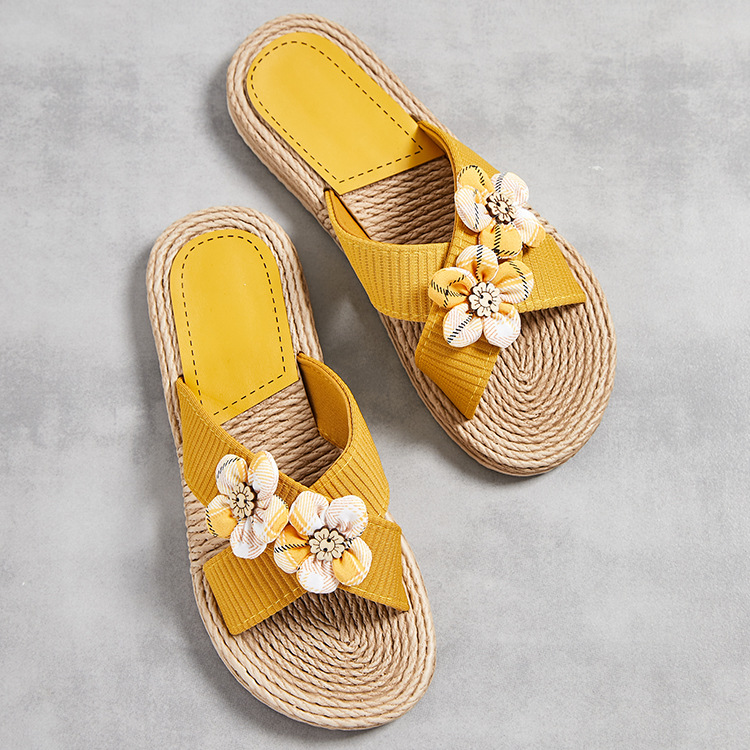 Summer Women’s Slippers Rope Bottom Solid Color Fashion