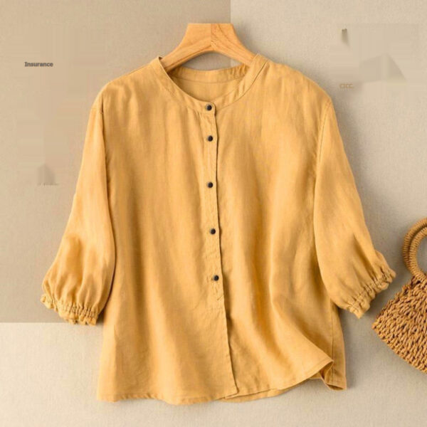 Half Sleeve Artistic Retro Women's Summer New Loose Women's Shirt - Image 4
