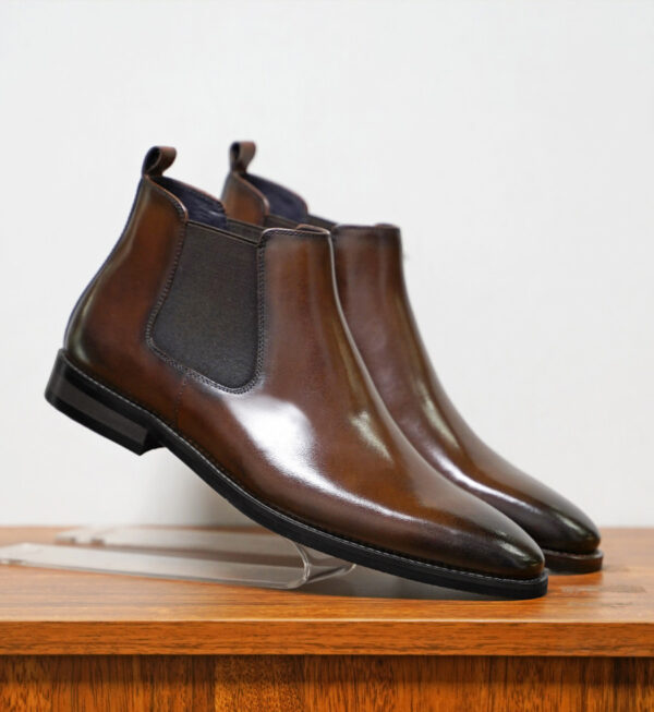 Chelsea Men's Sleeve Vintage Handmade Leather Boots - Image 7