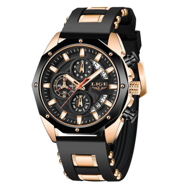 Fashion Mens Watches Top Brand Luxury Silicone Sport Watch Men Quartz Date Clock Waterproof Wristwatch Chronograph - Image 3