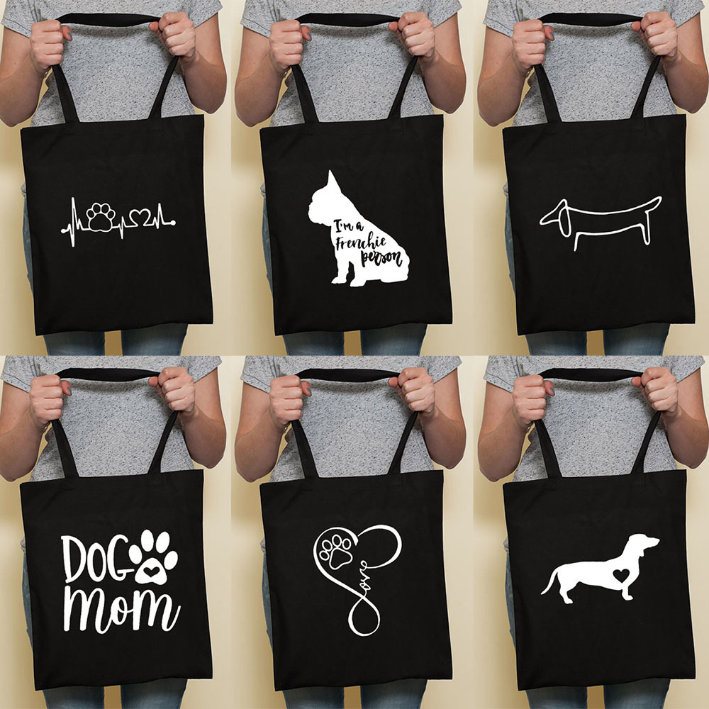 Sausage Cute Pet Dog Printed Canvas Bag