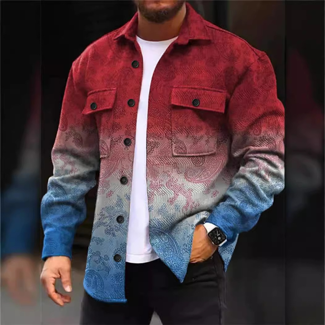 Autumn And Winter Long Sleeve Pocket Men’s Shirt