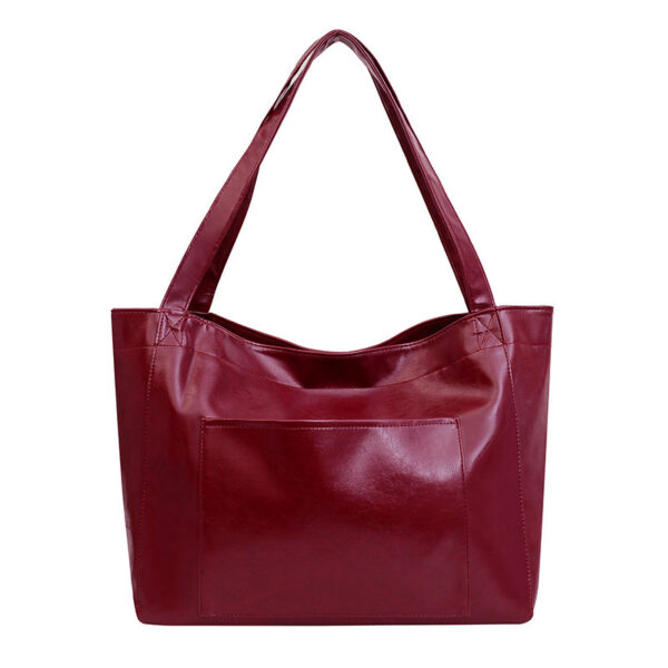Soft Leather Retro Oil Waxed Leather Large Capacity Shoulder Bag - Image 9
