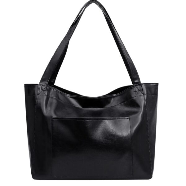 Soft Leather Retro Oil Waxed Leather Large Capacity Shoulder Bag - Image 4