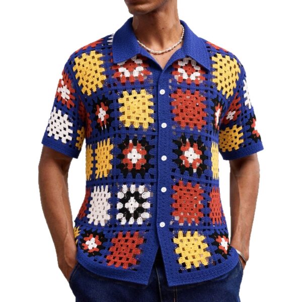 Hand Crocheting Knitwear Hollow Shirt - Image 5