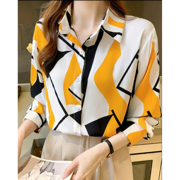 Fashion Casual Shirt Digital Printing Lapel Long Sleeve Shirt - Image 7