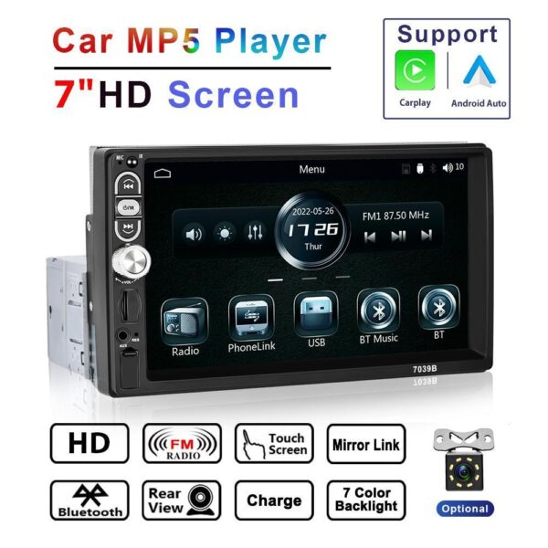 7-inch Single-din Car Stereo, Single-din Car Radio And MP5 Player Supporting Carplay, Android Auto - Image 8