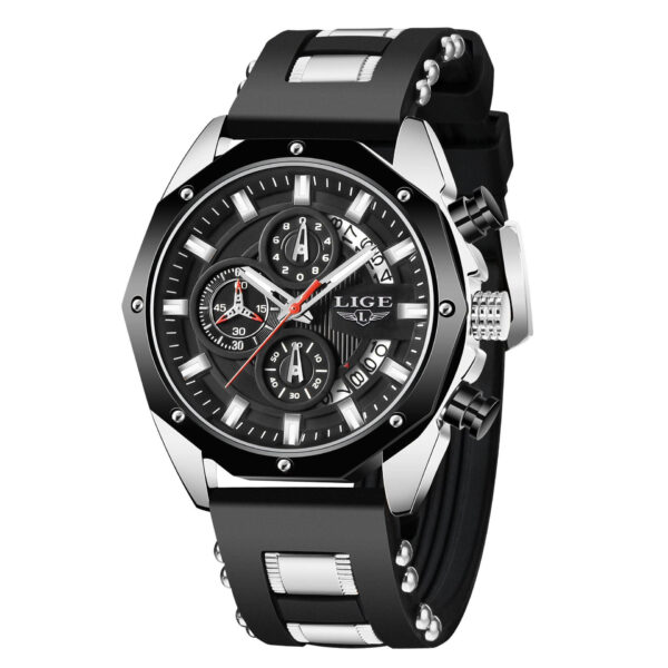 Fashion Mens Watches Top Brand Luxury Silicone Sport Watch Men Quartz Date Clock Waterproof Wristwatch Chronograph - Image 2
