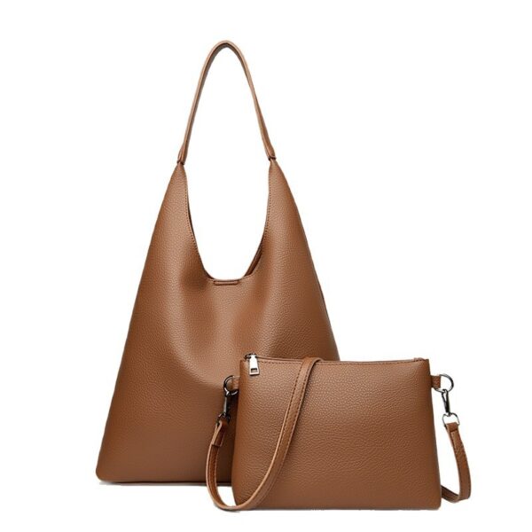 Retro Large Capacity Shoulder Bag Soft Leather Underarm Crossbody Bag - Image 6