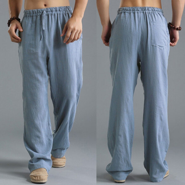 Men's Breathable Linen Loose Casual Sports Pants - Image 9